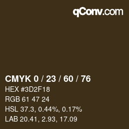 カラーコード: CMYK 0 / 23 / 60 / 76 | qconv.com