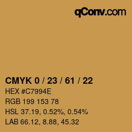 Color code: CMYK 0 / 23 / 61 / 22 | qconv.com