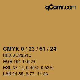 颜色代码: CMYK 0 / 23 / 61 / 24 | qconv.com