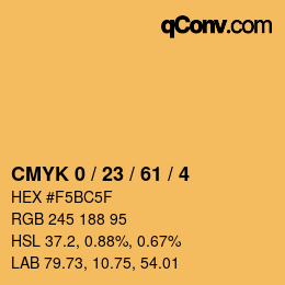Color code: CMYK 0 / 23 / 61 / 4 | qconv.com