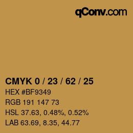 Color code: CMYK 0 / 23 / 62 / 25 | qconv.com