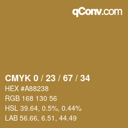 Color code: CMYK 0 / 23 / 67 / 34 | qconv.com