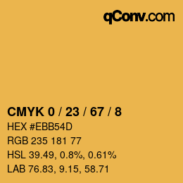カラーコード: CMYK 0 / 23 / 67 / 8 | qconv.com