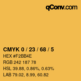 Color code: CMYK 0 / 23 / 68 / 5 | qconv.com