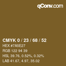 Color code: CMYK 0 / 23 / 68 / 52 | qconv.com
