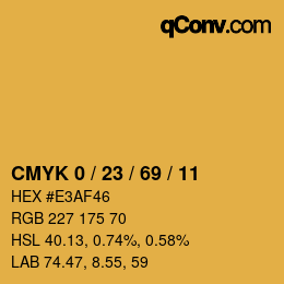 Color code: CMYK 0 / 23 / 69 / 11 | qconv.com