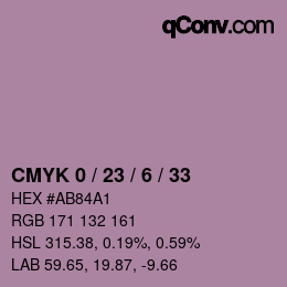 Color code: CMYK 0 / 23 / 6 / 33 | qconv.com