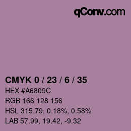 カラーコード: CMYK 0 / 23 / 6 / 35 | qconv.com