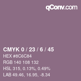 Color code: CMYK 0 / 23 / 6 / 45 | qconv.com