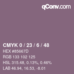 Farbcode: CMYK 0 / 23 / 6 / 48 | qconv.com