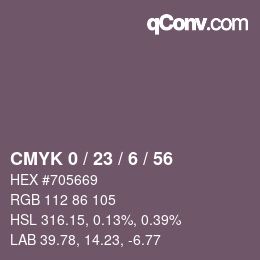 Color code: CMYK 0 / 23 / 6 / 56 | qconv.com