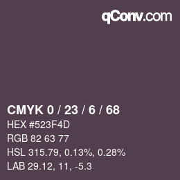 颜色代码: CMYK 0 / 23 / 6 / 68 | qconv.com