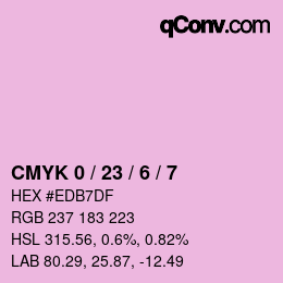カラーコード: CMYK 0 / 23 / 6 / 7 | qconv.com