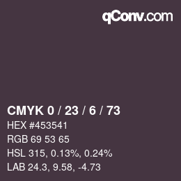 Color code: CMYK 0 / 23 / 6 / 73 | qconv.com