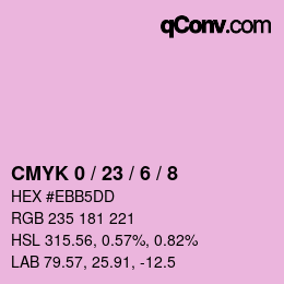カラーコード: CMYK 0 / 23 / 6 / 8 | qconv.com