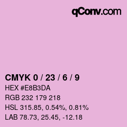 カラーコード: CMYK 0 / 23 / 6 / 9 | qconv.com