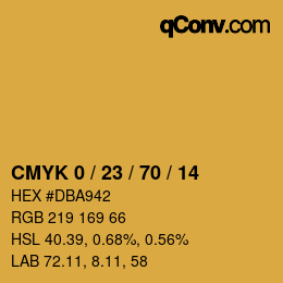 カラーコード: CMYK 0 / 23 / 70 / 14 | qconv.com