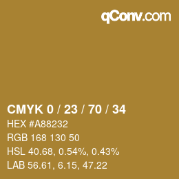Color code: CMYK 0 / 23 / 70 / 34 | qconv.com