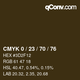 カラーコード: CMYK 0 / 23 / 70 / 76 | qconv.com