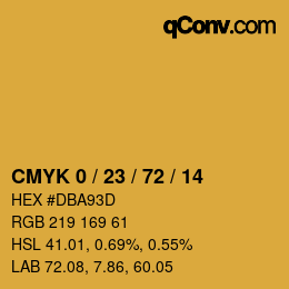 カラーコード: CMYK 0 / 23 / 72 / 14 | qconv.com
