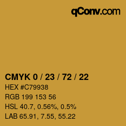 Color code: CMYK 0 / 23 / 72 / 22 | qconv.com