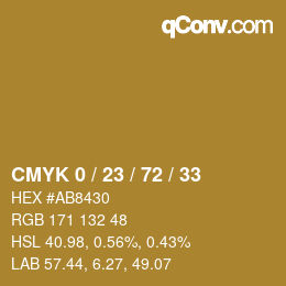 Color code: CMYK 0 / 23 / 72 / 33 | qconv.com