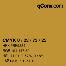 Color code: CMYK 0 / 23 / 73 / 25 | qconv.com