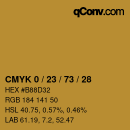 Color code: CMYK 0 / 23 / 73 / 28 | qconv.com