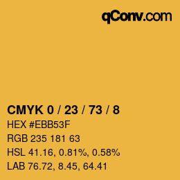 カラーコード: CMYK 0 / 23 / 73 / 8 | qconv.com