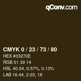 Color code: CMYK 0 / 23 / 73 / 80 | qconv.com