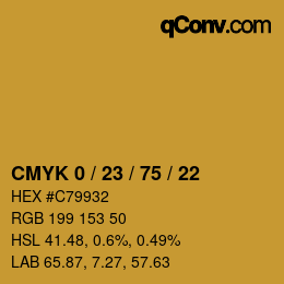 Color code: CMYK 0 / 23 / 75 / 22 | qconv.com