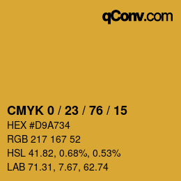 Color code: CMYK 0 / 23 / 76 / 15 | qconv.com