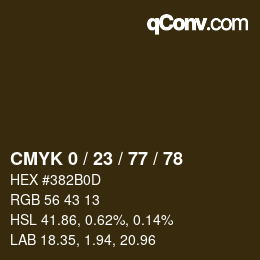Color code: CMYK 0 / 23 / 77 / 78 | qconv.com