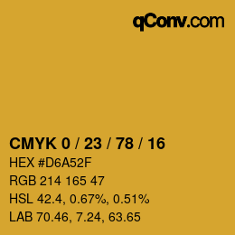 Color code: CMYK 0 / 23 / 78 / 16 | qconv.com