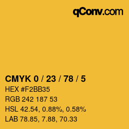 Color code: CMYK 0 / 23 / 78 / 5 | qconv.com