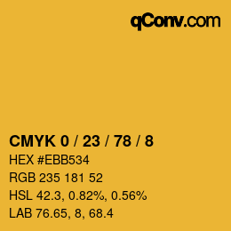 カラーコード: CMYK 0 / 23 / 78 / 8 | qconv.com