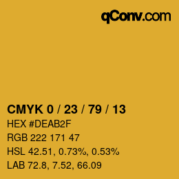 Color code: CMYK 0 / 23 / 79 / 13 | qconv.com