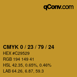 Color code: CMYK 0 / 23 / 79 / 24 | qconv.com