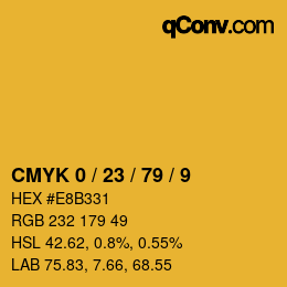 カラーコード: CMYK 0 / 23 / 79 / 9 | qconv.com