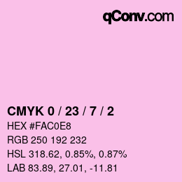 カラーコード: CMYK 0 / 23 / 7 / 2 | qconv.com