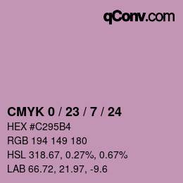Color code: CMYK 0 / 23 / 7 / 24 | qconv.com