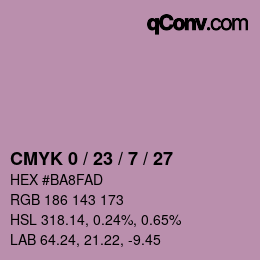 Color code: CMYK 0 / 23 / 7 / 27 | qconv.com