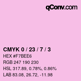 Color code: CMYK 0 / 23 / 7 / 3 | qconv.com