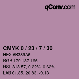 颜色代码: CMYK 0 / 23 / 7 / 30 | qconv.com