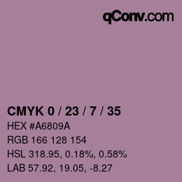 Color code: CMYK 0 / 23 / 7 / 35 | qconv.com