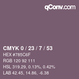 颜色代码: CMYK 0 / 23 / 7 / 53 | qconv.com