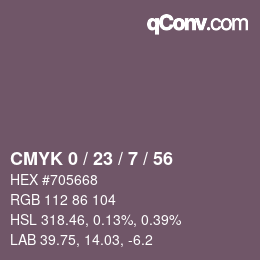 Color code: CMYK 0 / 23 / 7 / 56 | qconv.com