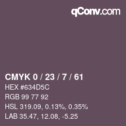 Color code: CMYK 0 / 23 / 7 / 61 | qconv.com