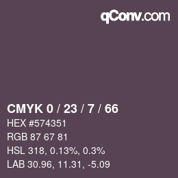 カラーコード: CMYK 0 / 23 / 7 / 66 | qconv.com