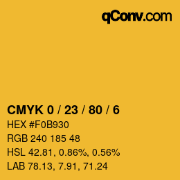 Color code: CMYK 0 / 23 / 80 / 6 | qconv.com